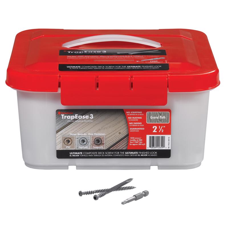 FastenMaster TrapEase No. 20 X 2-1/2 in. L Gravel Path Torx Ttap Star Head Composite Deck Screws 105