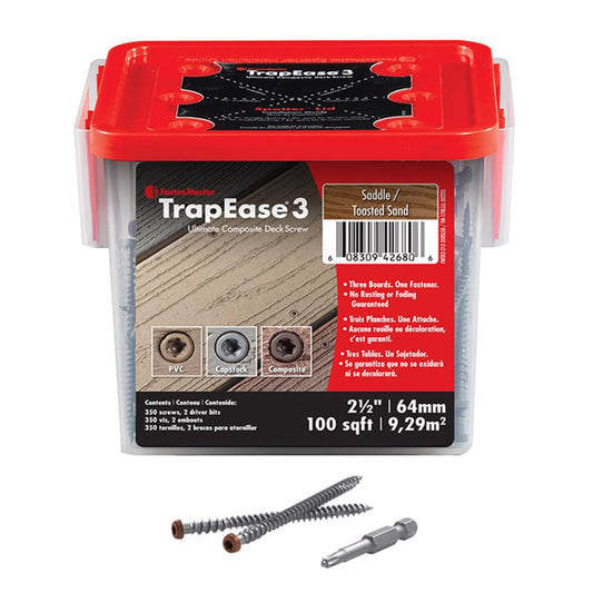 FastenMaster TrapEase No. 20 X 2-1/2 in. L Saddle Torx Ttap Star Head Composite Deck Screws 350 pk