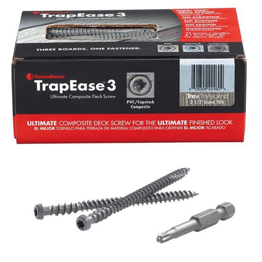 FastenMaster TrapEase No. 20 X 2-1/2 in. L Gravel Path Torx Ttap Star Head Composite Deck Screws 75