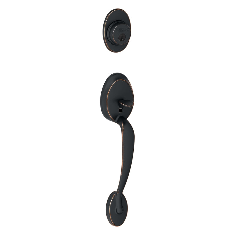 Schlage Plymouth Aged Bronze Handleset Right or Left Handed