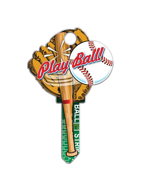 Lucky Line Key Shapes Baseball - Play Ball House Key Blank 68 SC1 Single For Schlage Locks
