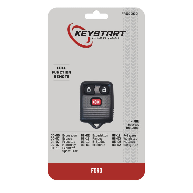 KeyStart FRD009 Self Programmable Remote Automotive Remote HD Key Remote Only Double For Ford Lincol