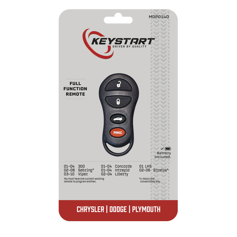 KeyStart MOP014 Self Programmable Remote Automotive Remote HD Key Remote Only Double For Chrysler Do