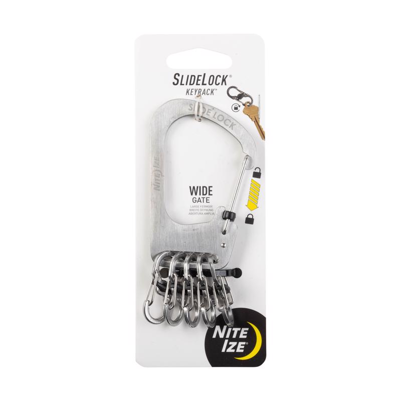 Nite Ize SlideLock 2.4 in. D Stainless Steel Silver Carabiner Carabiner Key Chain
