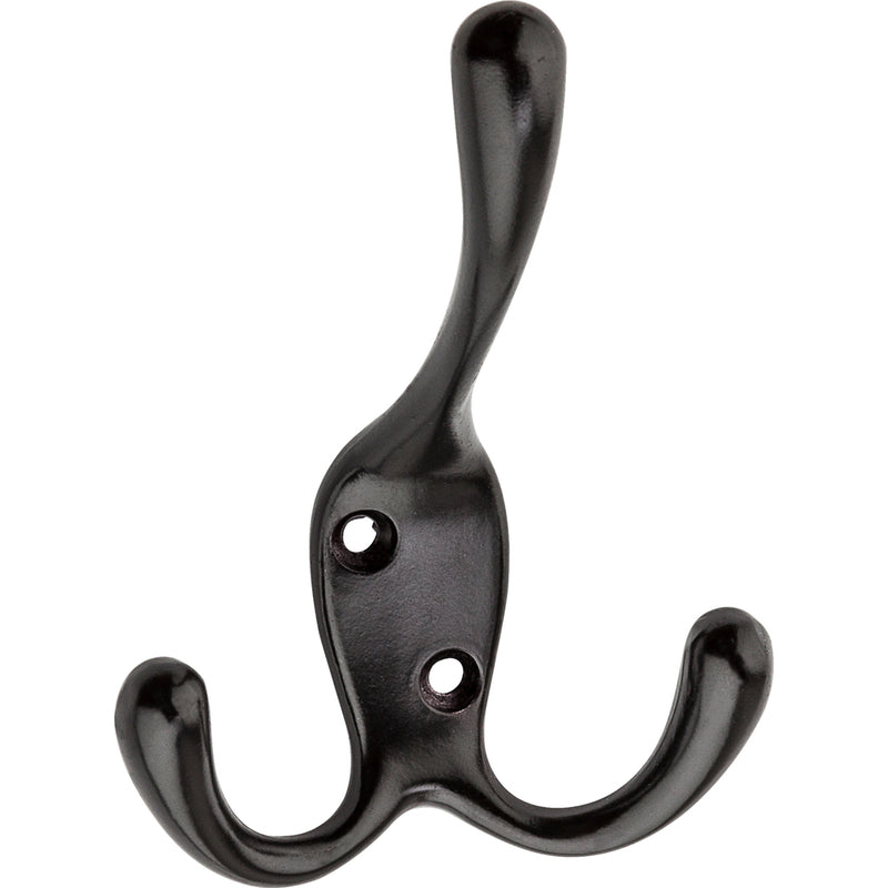 National Hardware Oil Rubbed Bronze Black Zinc 3-15/16 in. L Triple Hook 1 pk