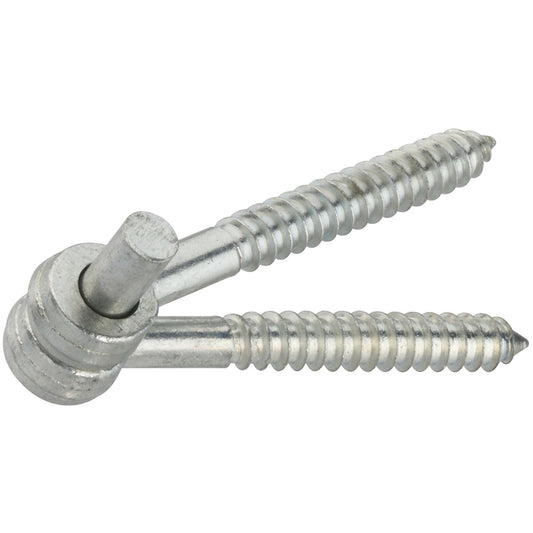 National Hardware 4 in. L Zinc-Plated Silver Steel Eye Hinge 2 pk