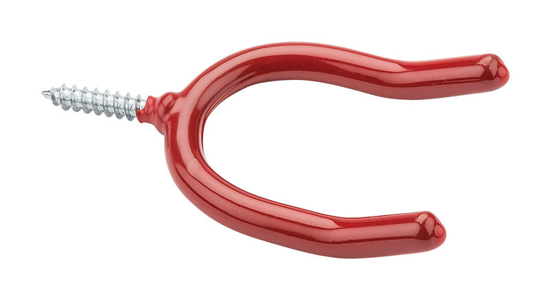 National Hardware 3.87 in. L Vinyl Coated Red Steel U-Shaped Double Hook 12 lb. cap. 2 pk