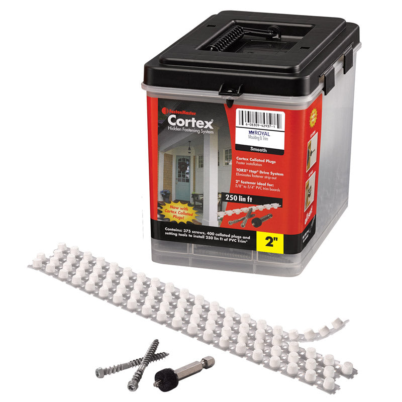 FastenMaster Cortex No. 9 X 2 in. L Star Trim Head Self Tapping Trim Screws with Plugs