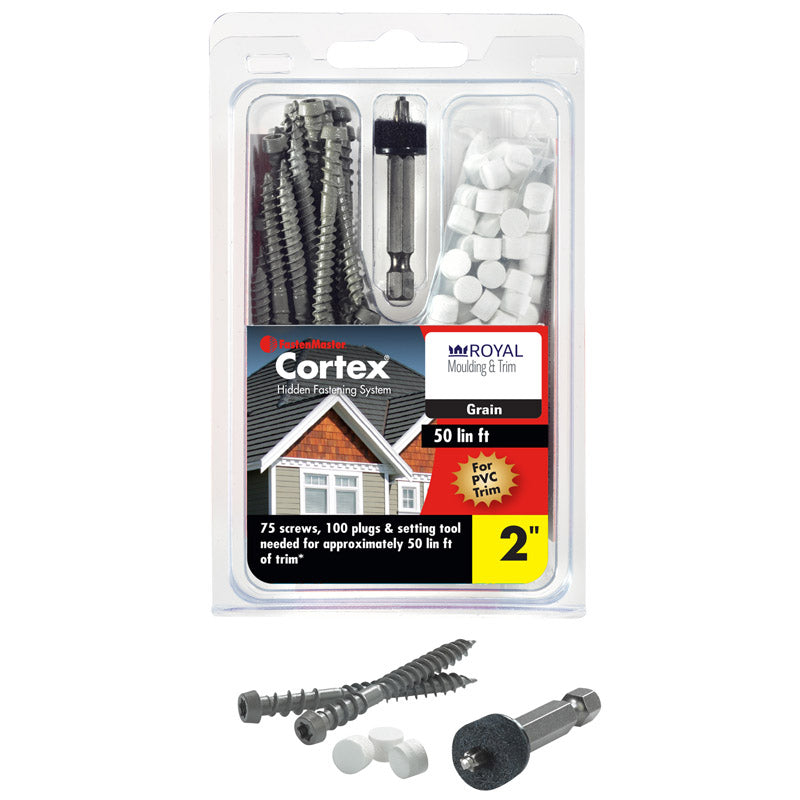 FastenMaster Cortex No. 9 X 2-3/4 in. L Star Trim Head Self Tapping Trim Screws with Plugs