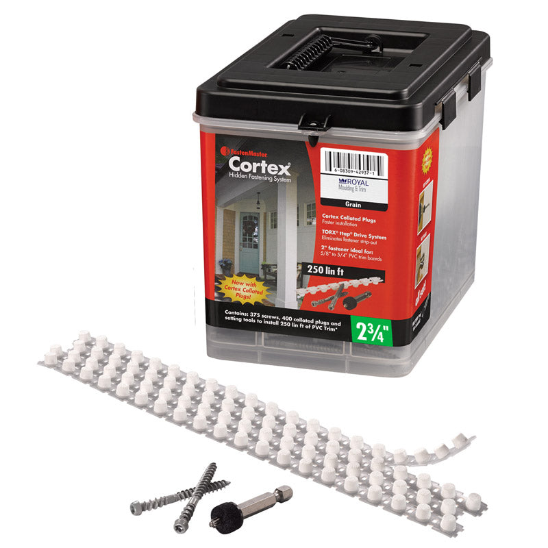 FastenMaster Cortex No. 9 X 2-3/4 in. L Star Trim Head Self Tapping Trim Screws with Plugs