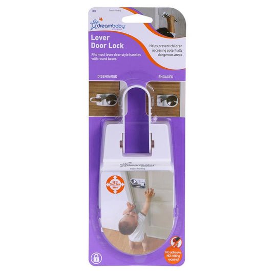 Dreambaby White Plastic Lever Handle Lock 1 pk