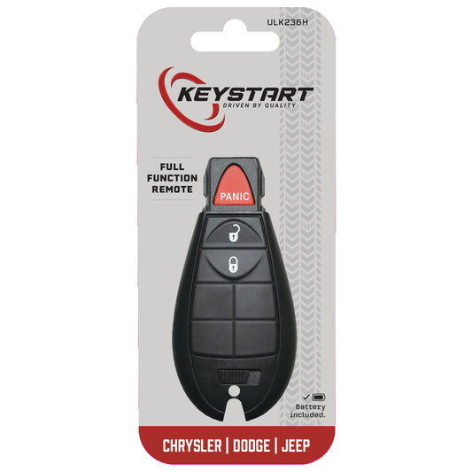KeyStart ULK236 Advanced Security Automotive FOB Key Blank Traditional Blade Single For Dodge