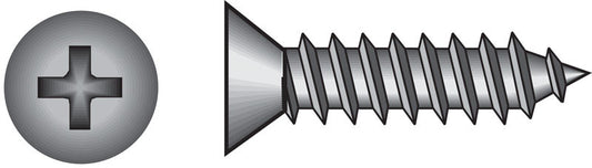HILLMAN No. 12 Ga. X 2-1/2 in. L Phillips Flat Head Sheet Metal Screws 50 pk