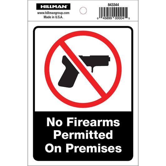 HILLMAN English White Safety Sign 4 in. H X 6 in. W