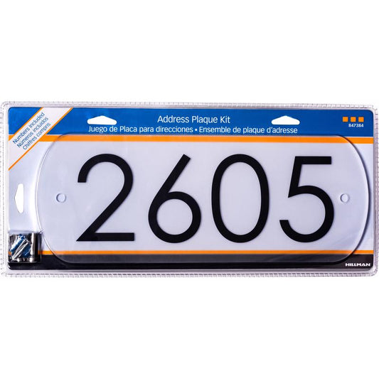 HILLMAN White Plastic Rectangle Modern Address Kit