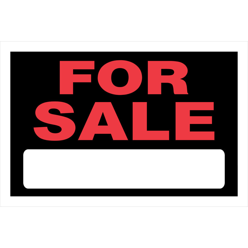 HILLMAN English Black For Sale Sign 8 in. H X 12 in. W