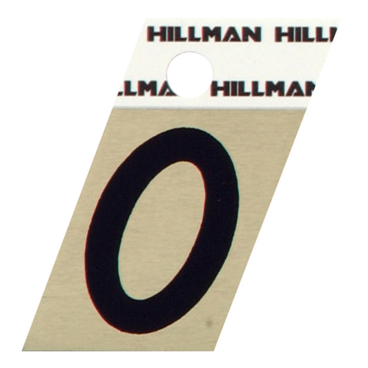 HILLMAN 1.5 in. Reflective Black VinylÂ  Self-Adhesive Letter O 1 pc