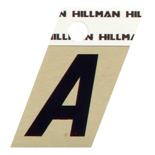HILLMAN 1.5 in. Black Aluminum Self-Adhesive Letter A 1 pc