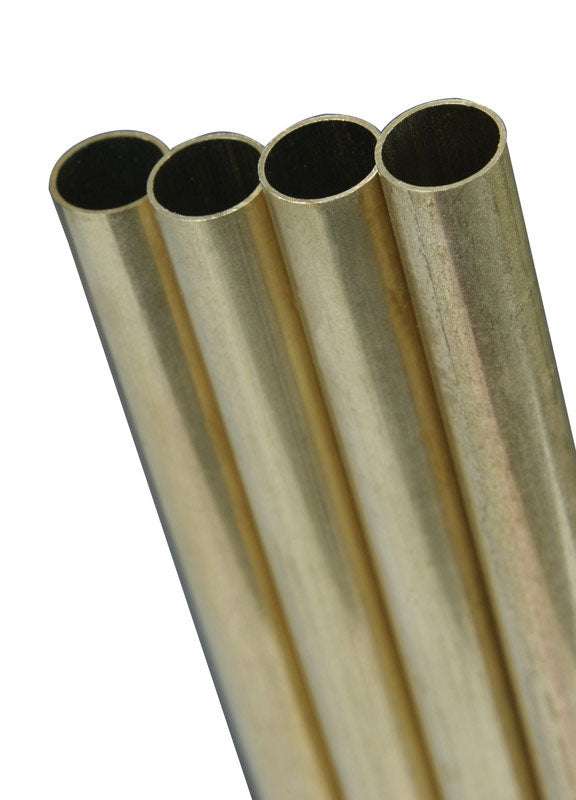K&S 3/16 in. D X 0.014 in. W X 36 in. L Round Brass Tube 1 pk