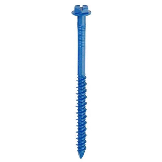 Tapcon 1/4 in. in. X 4 in. L Slotted Hex Washer Head High/Low Concrete Screws