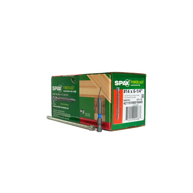 SPAX Truss No. 14 Label X 6-1/4 in. L Star Round Head Serrated Construction Screws