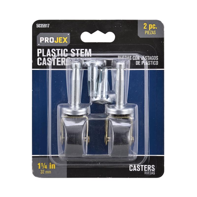 Projex 1-1/4 in. D Swivel Plastic Caster 40 lb 2 pk