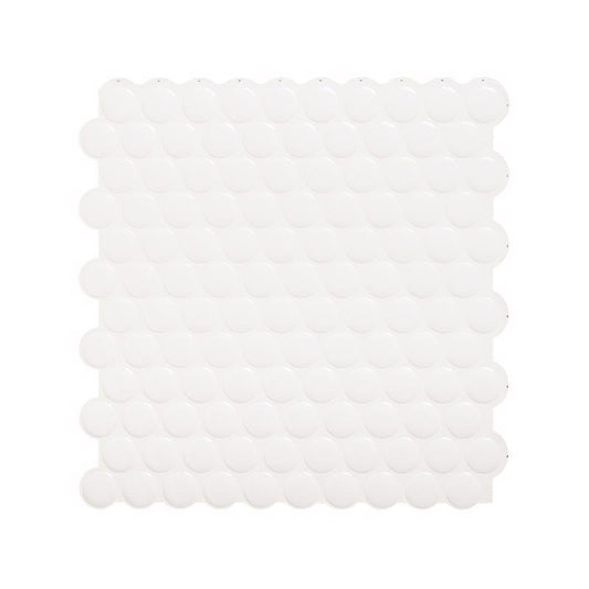 Smart Tiles 8.95 in. W X 8.98 in. L White Glazed Vinyl Adhesive Wall Tile 4 pc