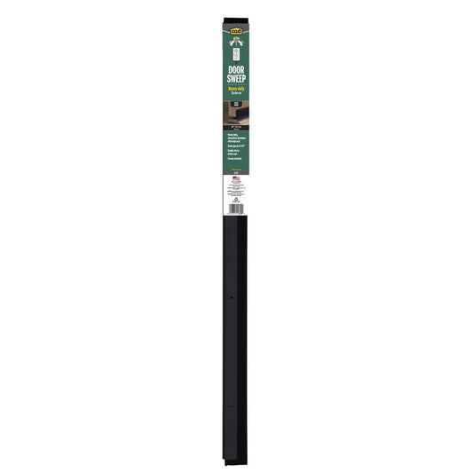M-D BUILDING PRODUCTS Black Aluminum/Vinyl Sweep For Doors 36 in. L X 2.13 in.