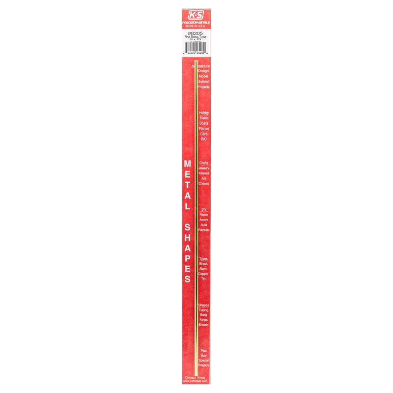 K&S 1/8 in. D X 12 in. L Round Brass Tube 1 pk