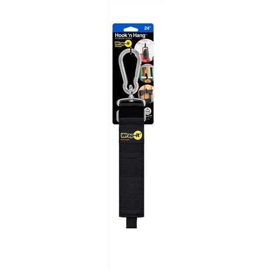 Wrap-It Hook 'n Hang 24 in. L Black Nylon/Steel/Hook and Loop Enclosure Storage Strap 250 lb. cap. 1