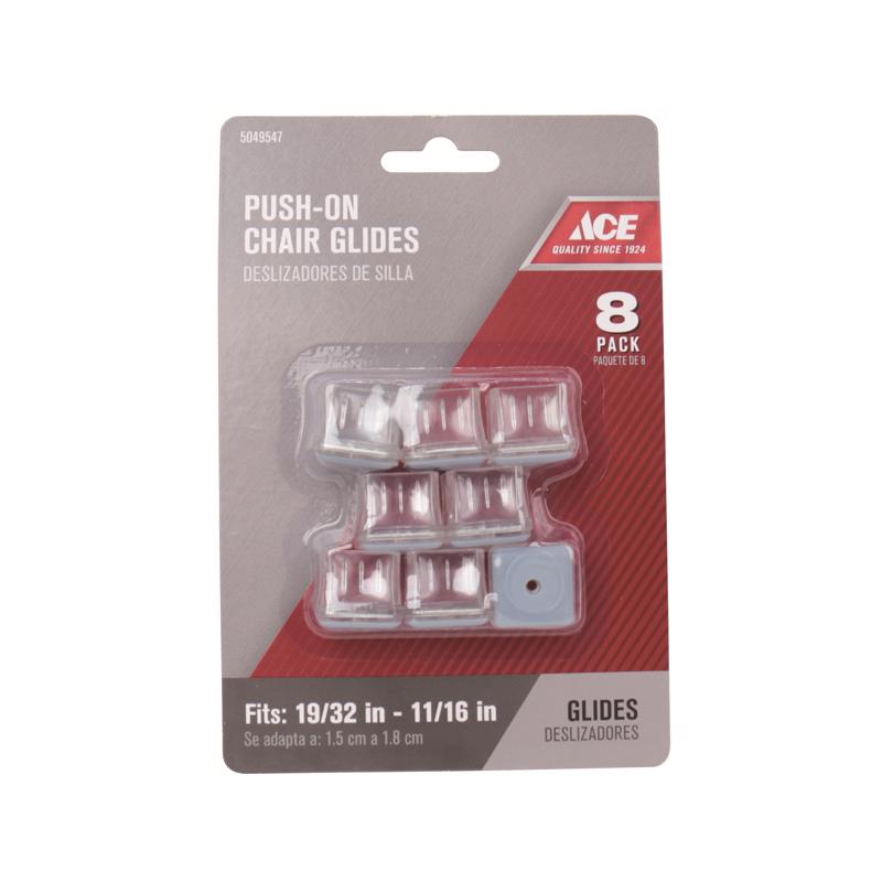 Ace Gray 1 in. Push-On Plastic Chair Glide 8 pk