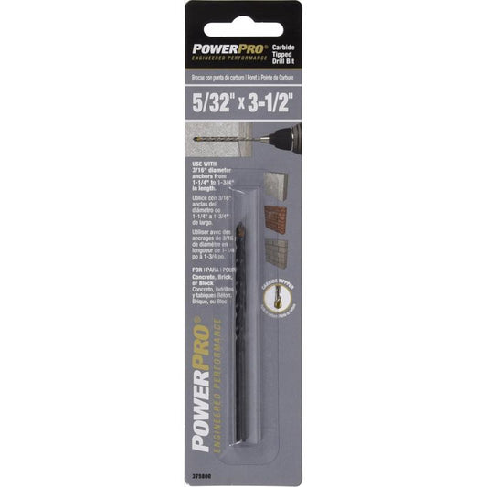 HILLMAN Power Pro 5/32 in. X 3-1/2 in. L Carbon Steel Drill Bit 1 pk