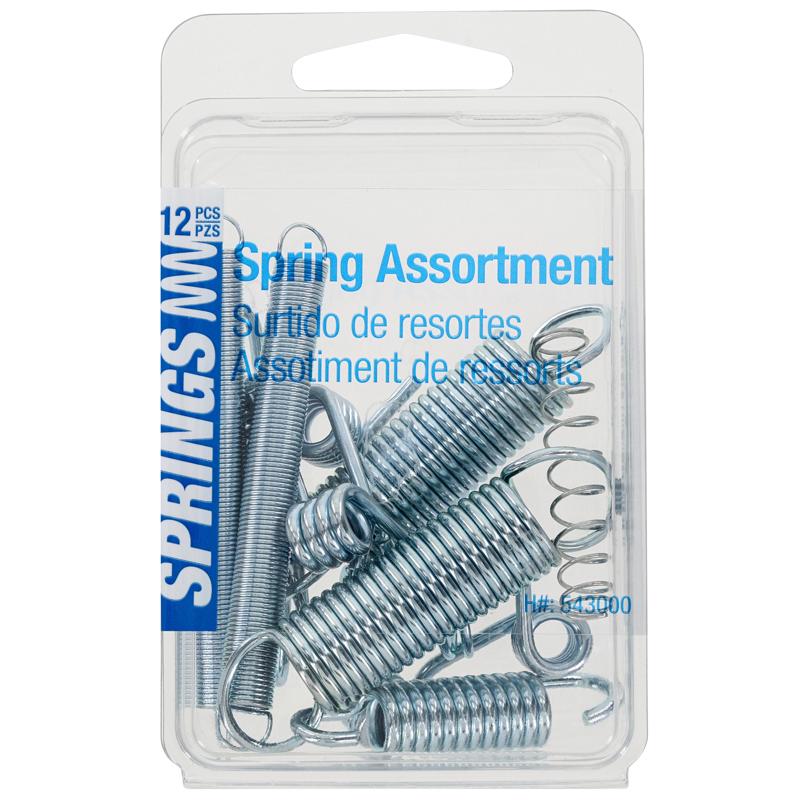 HILLMAN 4.6 in. L X 0.5 in. D Extension and Compression Assortment Spring 6 pk