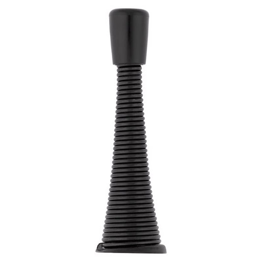 National Hardware Steel Matte Black Spring Door Stop Mounts to wall 0.87 in.