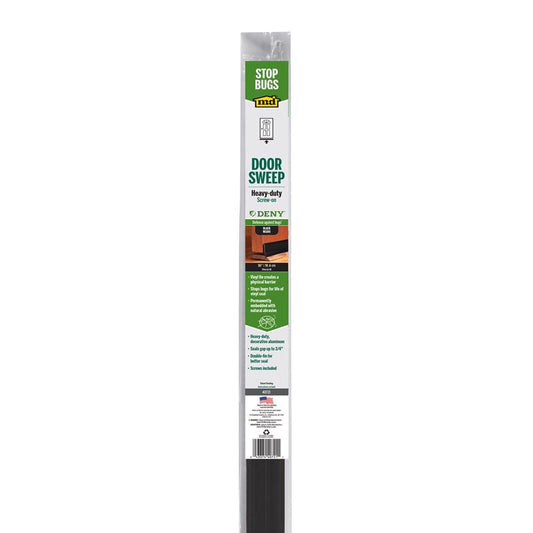 M-D BUILDING PRODUCTS Black Aluminum/Vinyl Sweep For Doors 36 in. L X 0.25 in.