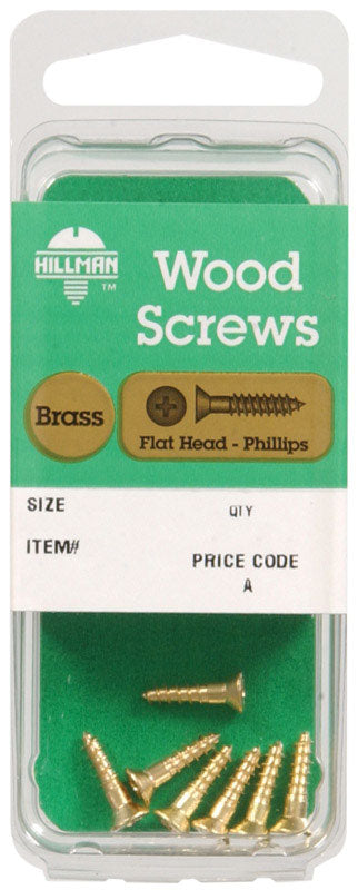 HILLMAN No. 12 X 1-1/2 in. L Phillips Coarse Wood Screws 1 pk