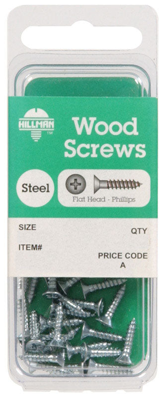 HILLMAN No. 12 X 2-1/2 in. L Phillips Zinc-Plated Coarse Wood Screws 1 pk