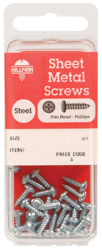 HILLMAN No. 10 Ga. X 2-1/2 in. L Phillips Pan Head Sheet Metal Screws 1 pk