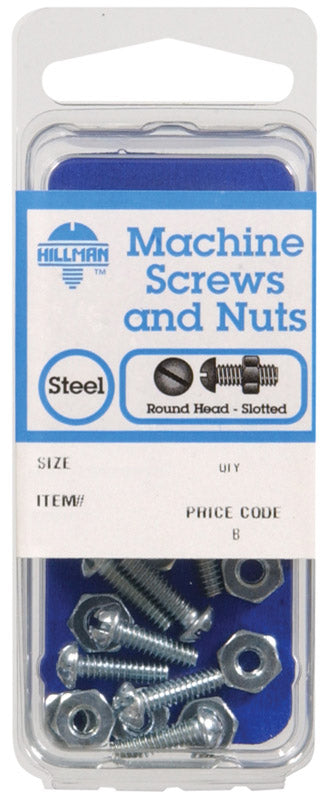 HILLMAN No. 10-24 in. X 1-1/4 in. L Slotted Round Head Zinc-Plated Steel Machine Screws 1 pk