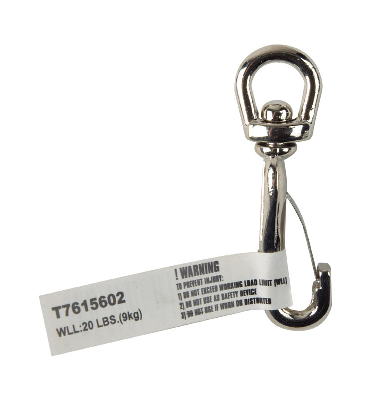 Campbell 1/4 in. D X 2 in. L Nickel-Plated Zinc Spring Snap 20 lb