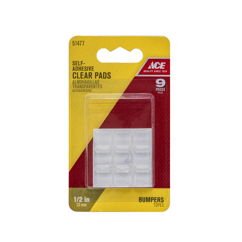 Ace Vinyl Self Adhesive Bumper Pad Clear Square 1/2 in. W X 1/2 in. L 1 pk