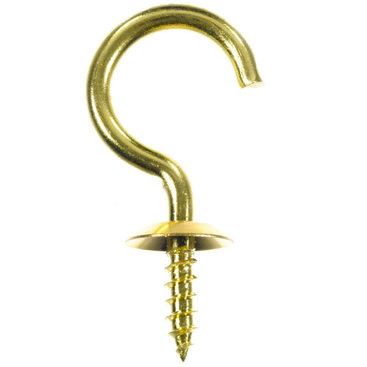 Ace Medium Polished Brass Green Brass 1 in. L Cup Hook 25 lb 4 pk