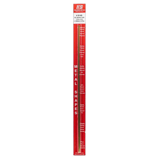 K&S 1/16 in. W X 12 in. L Square Brass Tube 2 pk
