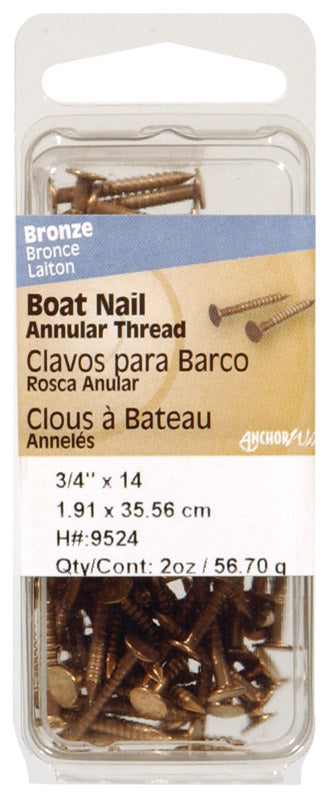 HILLMAN Anchor Wire 1-1/2 in. Boat Bronze Stainless Steel Nail Flat Head 2 oz