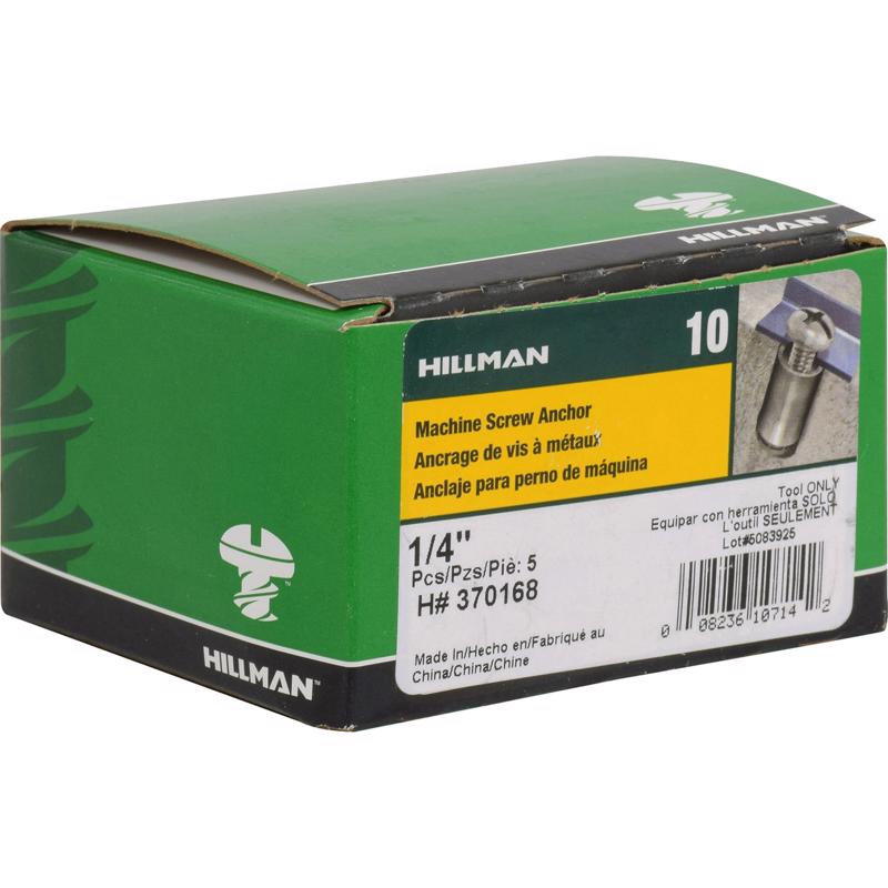 HILLMAN 1/4 in. D X 3.75 in. L Carbon Steel Round Head Setting Tool Machine Screw Anchor 1 pk