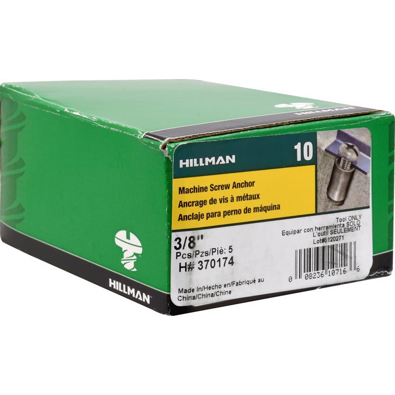 HILLMAN 3/8 in. D X 4.25 in. L Carbon Steel Round Head Setting Tool Machine Screw Anchor 1 pk