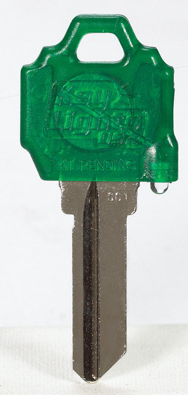 Giant Concepts LLC Keylights Green Head House Key Blank w/Flashlight SC1/1510 Single For Schlage/Bal