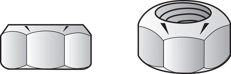 HILLMAN 10 in. Zinc-Plated Steel USS Nylon Lock Nut 1 pk