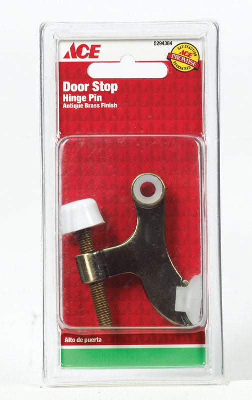 Ace Metal Antique Gold Hinge Pin Door Stop Mounts to door 0 in.