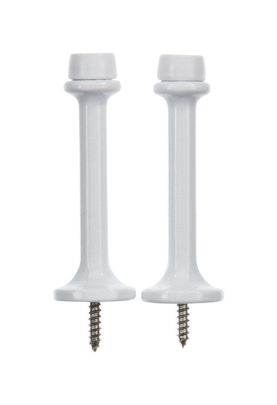 Ace 3 in. W Metal White Rigid Door Stop Mounts to door and wall 1/8 in.